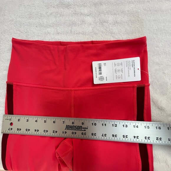 Athleta Elation High Rise Colorblock 7/8 Tight Leggings Red Medium Yoga New $99 - Picture 4 of 8